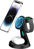 3 in 1 Charging Station Compatible with Magsafe Charger Wireless Charger Stand for Apple iPhone 17 16 15 14 13 12 Wireless Charging Station for AirPods Wireless Charging Stand for iWatch Series