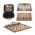 3-in-1 Travel Chess, Backgammon & Checkers Set with Mousepad