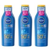 3 x NIVEA SUN Kids Protect & Care SPF 50 Lotion 200ml Moisturising Sun Cream, Fast-Absorbing (£10.00 – £12.87 w/voucher s&s)
