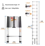 3.8M Telescopic Ladder Stainless Steel Convenient Extendable Ladder (with code) Zhitaozhang Tool Store