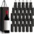 30Pcs Black Wine Bottle Bags, Kraft Paper Wine Gift Bags with Handles, Reusable Bottle Tote Carrier for Weddings Valentines Day Anniversaries Birthdays Party Gifts