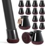 32 Pcs Small Chair Leg Floor Protectors Furniture Pads Floor Protectors for Hardwood Floors Chair Sliders Silicone Covers with Stronger Felt Pads Black X-small (Fit:14-20mm)