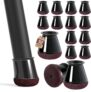 32 Pcs Small Chair Leg Floor Protectors Furniture Pads Floor Protectors for Hardwood Floors Chair Sliders Silicone Covers with Stronger Felt Pads Black X-small (Fit:14-20mm)