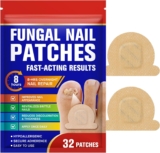 32Pcs Fungal Nail Patches for Toenails, Toe Nail Fungus Patches, Nighttime Nail Repair for Damaged Nails, Discolored Nails, 8-Hour Effortless Nail Care Restores Healthy Appearance, Safe & Gentle