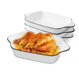 34oz Ceramic Lasagne Dishes Set of 4 with Handles