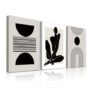 3Pcs Framed Boho Abstract Wall Art Decor, Black and White