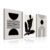 3Pcs Framed Boho Abstract Wall Art Decor, Black and White