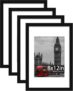 4 Pack 12×8 Black Picture Frame, Engineered Wood and Plexiglass, 8×12 Photo Frame with Mount for 6×8 inch Prints, Photos, and Posters, Tabletop and Wall Mountable