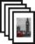 4 Pack 12×8 Black Picture Frame, Engineered Wood and Plexiglass, 8×12 Photo Frame with Mount for 6×8 inch Prints, Photos, and Posters, Tabletop and Wall Mountable