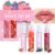 4 Packs Roll On Lip Oil Set for Women & Girls, Fruit Flavoured Moisturising Lip Gloss, Hydrating Lip Glow Oil, Long Lasting Plumping Liquid Lipstick, Glossy Lip Care Gift Set for Teens
