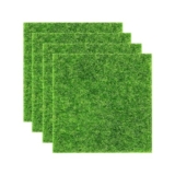4 Pcs Miniature Grass Mats 15×15 Cm Faux Turf