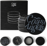 4-Piece Aluminium Herb Grinder 2.1 Inch (53 mm) Metal Grinder Black