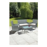 4 Piece Rattan Outdoor Garden Sofa Set (Grey)