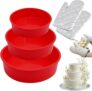 4 Pieces Silicone Cake Mould for Baking, 46810 Inch Silicones Bake Moulds, Cake Tins for Baking, Non Stick Silicone Baking Trays to Bake LayerCake, Cheesecake,Tiramisu