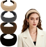 4 Pieces Trendy Headbands for Women Girls Wide Head Bands Set Fabric Hair Band Hair Non Slip Accessories