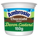 4 x Ambrosia Devon Custard Chocolate Flavour, Creamy Ready-to-Eat Dessert, 150 g Pot £1.63/£1.45 Subscribe and save