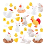 40 Pcs Easter Animal Figurines Resin Decor