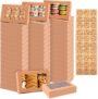 48Pcs Cookie Boxes with 4Pcs Stickers, 18X11X4CM Kraft Bakery Boxes with Window, Small Cake Boxes, Gift Packing Box for Cakes, Donuts, Muffins, Macaron, Chocolate
