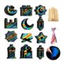 48pcs Ramadan Scratch Art Set Kids Rainbow Mosque Star Moon