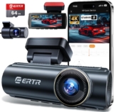 4K Dash Cam Front and Rear, 5GHz WiFi Wireless Dashcam with 64GB SD Card,4K1080P Dual Car Dash Camera, Full HD Dash Cam with APP Control, G-Sensor, WDR, Loop Recording Easy Setup