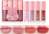 4Packs Lip Oil and Lip Gloss Set, Lip Oil Hydrating Non-sticky Lip Glow Oil Tinted Clear Lip Plumper Moisturizing Lipgloss Set Gift For Women and Teenage Girl (Nude Pink, One Size)