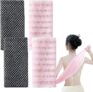 4Pcs Japanese Exfoliating Shower Towel, Exfoliating Shower Towel, for Scrubbing and Removing Dead Skin, for Men and Women (Black Pink)