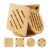 4pc Bamboo Trivet Set: Square 15x15cm, round 14.5cm