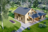 5 Bedroom / 3 Bathroom Log Cabin House – DARLA – 180 m² With Anthracite Windows and Terrano Metal Roofing (Building Regs Friendly)