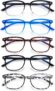 5 Pack Reading Glasses for Women – Anti Blue Light Blocking with Spring Hinges Readers for Women