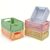5 Pack Small Pastel Plastic Storage Baskets Collapsible Crates for Organizing, Space-Saving Mini Bins for Classroom Kitchen, Office, Bedroom