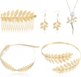 5 Piece Greek Goddess Accessories, Set for Women and Girls, Ancient Greek Costume Accessories, Suitable for Weddings, Cosplay, Themed Parties and Photography