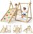 5-in-1 Toddler Climbing Frame,Foldable Wooden Gym Swing Slide ladder Board Windmill Triangle Enhancing Childrens Cognitive Abilities Indoor Montessori for Babies 1-6 Years Old