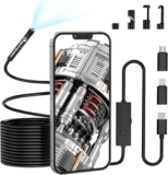 5.5MM 1920P Endoscope Snake Inspection Camera, Lightswim Type C Borescope, Scope Camera with 8 LED Lights for Android and iOS Smartphone, iPhone, iPad, Samsung (16.5 FT/5M)