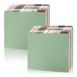 50 A-Z Top Tab File Guides Set Olive Green