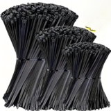 500 PCS Nylon Universal Cable Tie, Multi-Purpose Self-Locking Nylon Cable Cord Management Organizer in Home,Office,Kitchen,Black