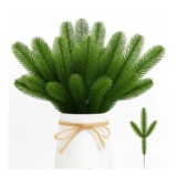50pcs Artificial Pine Branches with Faux Leaves for Christmas