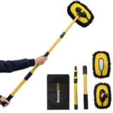 55 Extendable Car Wash Brush with Microfibre Mop Head, Portable Cleaning Kit
