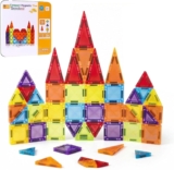 56PCS Magnetic Tiles, Magnetic Blocks Building Set with Storage Iron Box, Mini magnetic Tiles Travel Toys for Kids Ages 3 4 5 6, STEM Educational Magnet Toys for Toddler Boys Girls