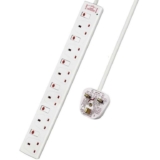6 Gang Individually Switched Surge-Protected Extension Lead – White / 1m by ExtraStar