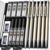 6 Metal Mechanical Art Sketching Pencils Case Set, 2 Lead Holder (2B HB 2H 4B) 8 Tube Lead Refills, Erasers by nicproshop FBA ( £8.41 W/S&S)