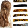 6 PCS Tortoise Shell Hair Clips French Barrettes for Women with Strong Grip 3 Inch Acetate Elegant Hair Accessories Gifts for Her Wife Mother Sister Friends Fine and Medium hair