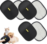 6 Pack Pet Hair Remover Glove, Electrostatic Pet Grooming Gloves, Efficient Pet Hair Removal for Cats and Dogs, Black 15 x 20 cm