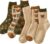 6 Pair Cute Cotton Socks Kawaii Bear Ankle Socks Preppy Ruffle Socks for Women Japanese Thick Fall Vintage Crew Socks