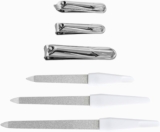 6-Piece Manicure Set Nail Files for Natural Nails with 3 Lengths Sharp Nail Clipper Flat and Angled Blades Nail-Clippers for Fingernails and Toenails for Trimming, Grinding, Polishing, and Hangnails