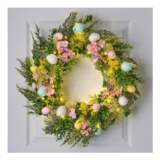 60cm Pre Lit Oversized Easter Wreath with Removable Egg Garland