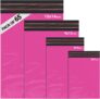 65 Mixed Parcel Bags Hot Pink, Mailer Bags Tamper-Proof Strong Postal Packaging Bags for Shipping, Mailing & Delivery, 4 Sizes Small to Large Bags, 15 Each