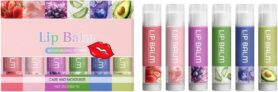 6PCS Hydrating Lip Balm,Lip Balm Gift Set,Lip Moisturiser,Lip Exfoliator,Lip Kit,Lip Butter Balm,Mini Lip Bal/m,Lipbalms Multipack,Dry Lips Treatment,Ladies Gift Sets,Moisturizing Li/p Lotion