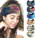 6Pcs Headbands for Women Wide Knotted Turban Bandana Boho Head Scarfs Wraps Yoga Hairbands Fabric Elastic Headband Sport Running Headscarves (14Multicolour)