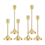6pcs Candle Holders – Tall Metal Taper Stand, Gold