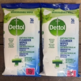 72x Dettol Antibacterial Multi Surface Cleaning Wipes (2 Packs of 36) – Best Before: 10/05/2026